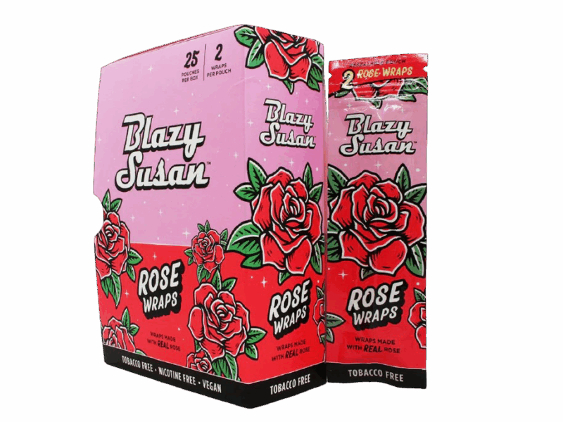 BLAZY SUSAN Rose Wraps 2 Per Pack - 25 Per Box
